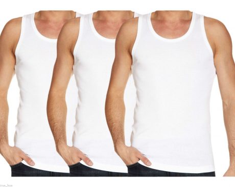 Mens Vest Underwear 100% Cotton Summer Weight Singlet