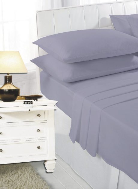 Plain Dyed Flat Polycotton Easy Care Bed Sheet , Matching Pillow Cases Sold Separately 6