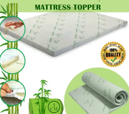 Bamboo Memory Foam Bed Mattress Topper 4cm