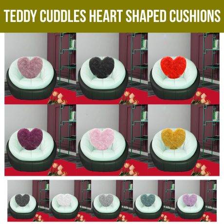 38cm Heart-Shape-Cuddly-Teddy-Fleece-Fluffy-Filled-Cushions