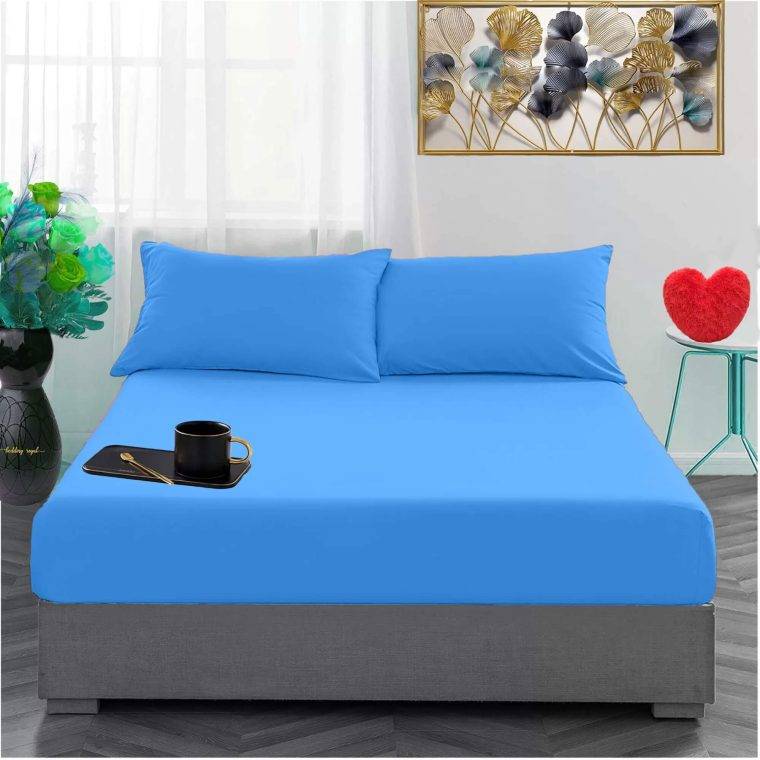 small double fitted sheet blue