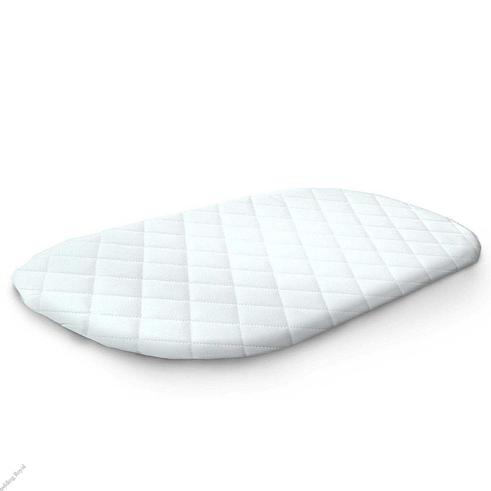 Casa DOr 68 x 30cm Quilted Breathable Foam Moses Mattress Pram Basket Baby Mattress Rounded Ends 