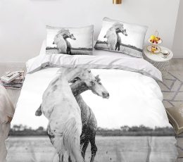 grey horse printed duvet sets