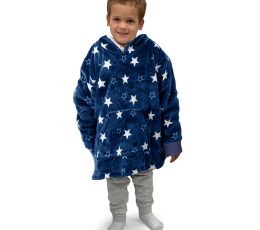 Kids Navy Star Oversize Hoodie