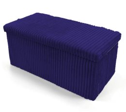 Navy Corduroy Foldable Storage Boxes