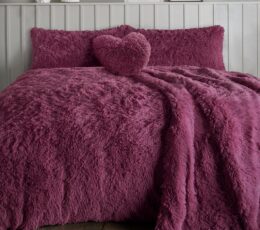 Teddy Fleece Duvet Cover Plum